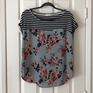 Mason & Belle Kinglake Mixed Material Top